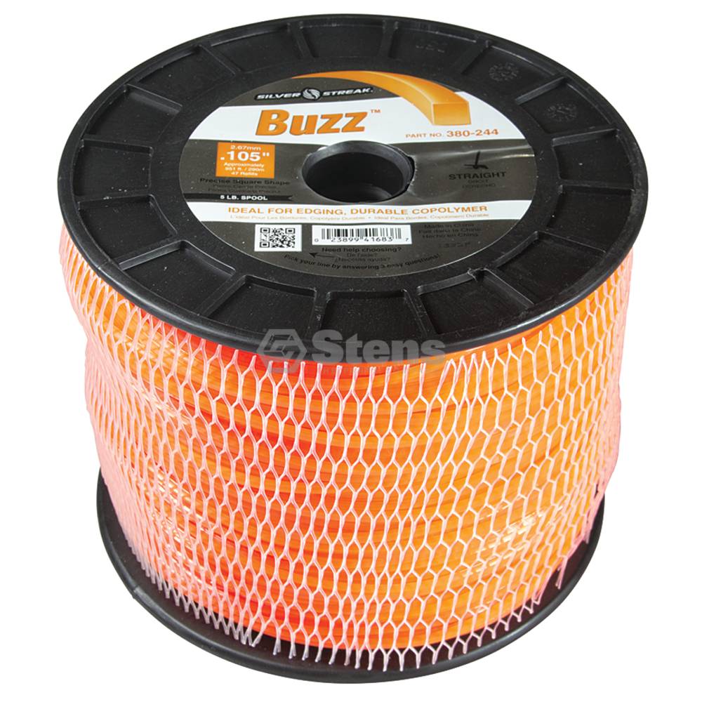 Stens 380-231 Trimmerfaden „Silver Streak“ – 0,8 Cm Durchmesser, 30 M, Quadratisch, Orange, 1,4 Kg Spule