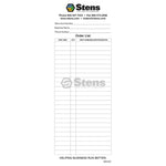 Stens 999-007 Orden en blanco